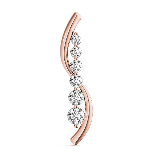 14K Rose Gold Lab Diamond Journey Pendant