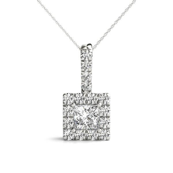Lab Diamond Square Halo Pendant