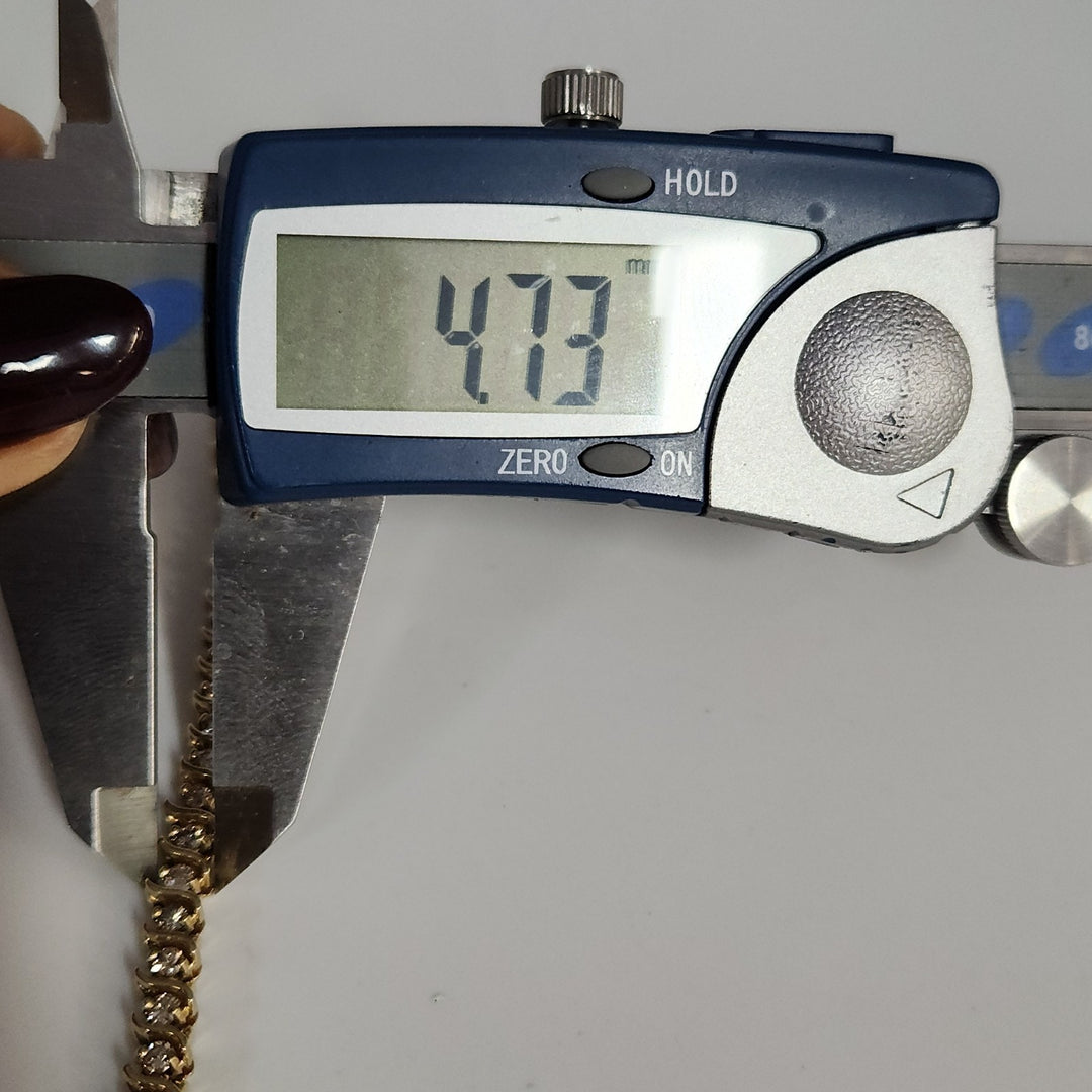 Vintage 14k Yellow Gold Diamond Tennis Bracelet 7"