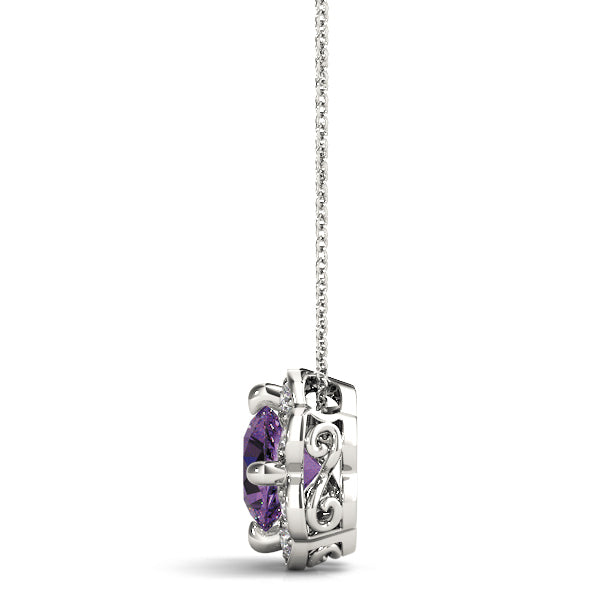 Round Diamond Halo Pendant