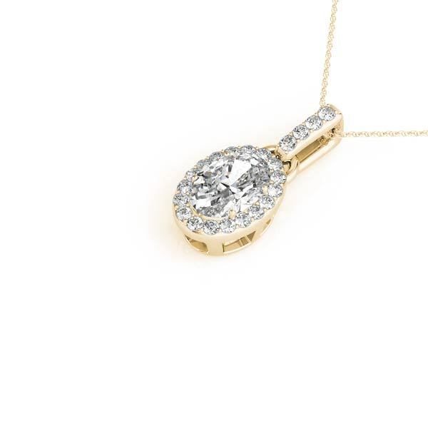 Yellow Gold Lab Diamond Halo Pendant 2.5CT
