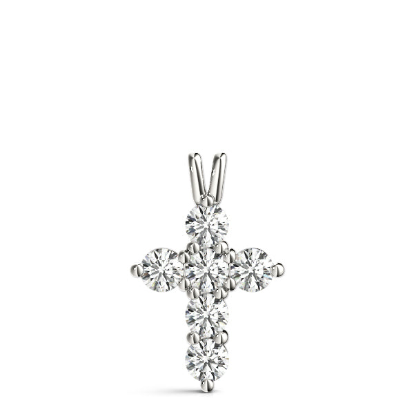Multi-Diamond Cross Pendant Necklace