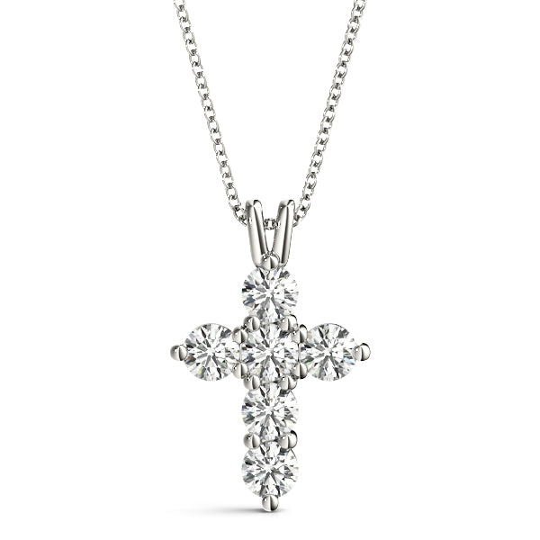 Lab Diamond Cross Pendant Necklace