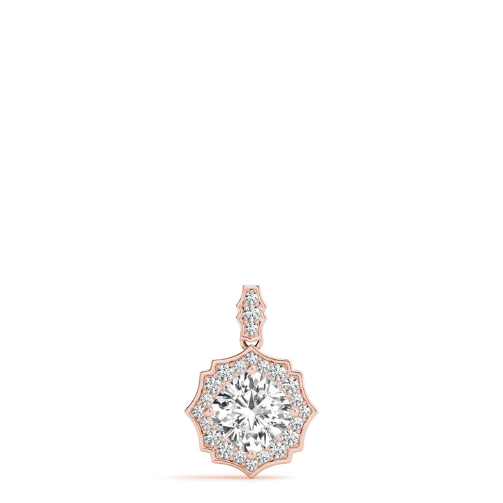 Rose Gold Diamond Cushion Halo Pendant