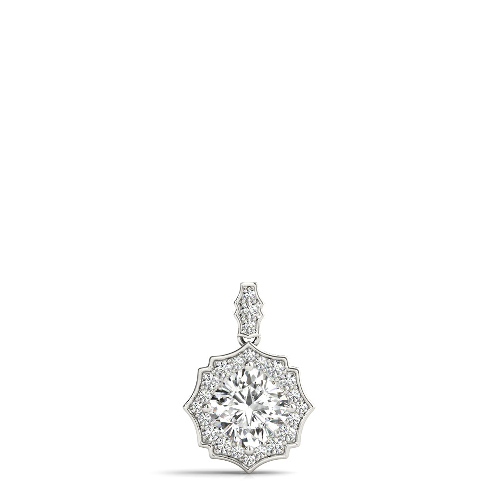 Lab Diamond Cushion Halo Pendant