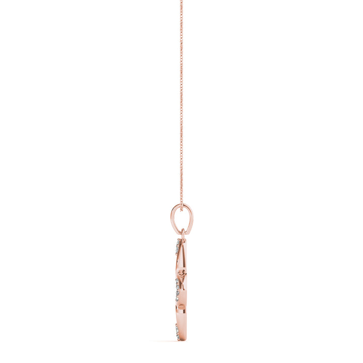 15MM Rose Gold Lab Diamond Geometric Pendant