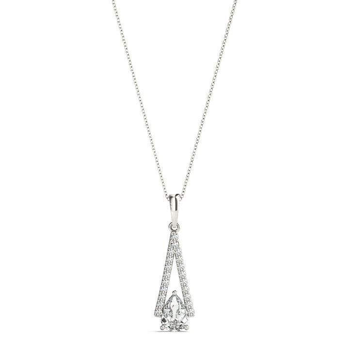 Lab Diamond Pear Pendant in 14K White Gold