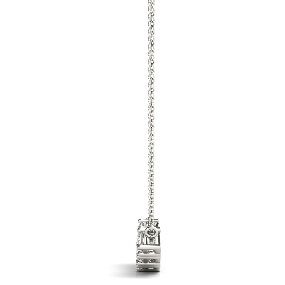 Multi-Diamond Round Pendant Necklace