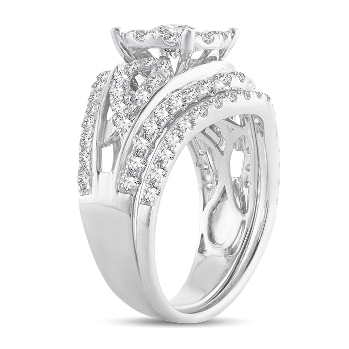 14k White Gold 1.90CT Lab Diamond Bridal Ring
