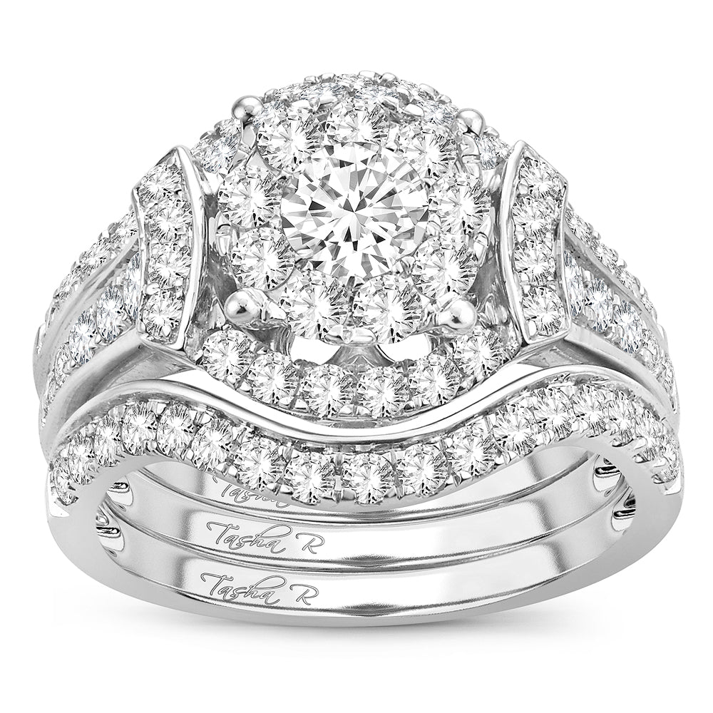 Brilliant 14k White Gold Lab Diamond Bridal Ring 2CT