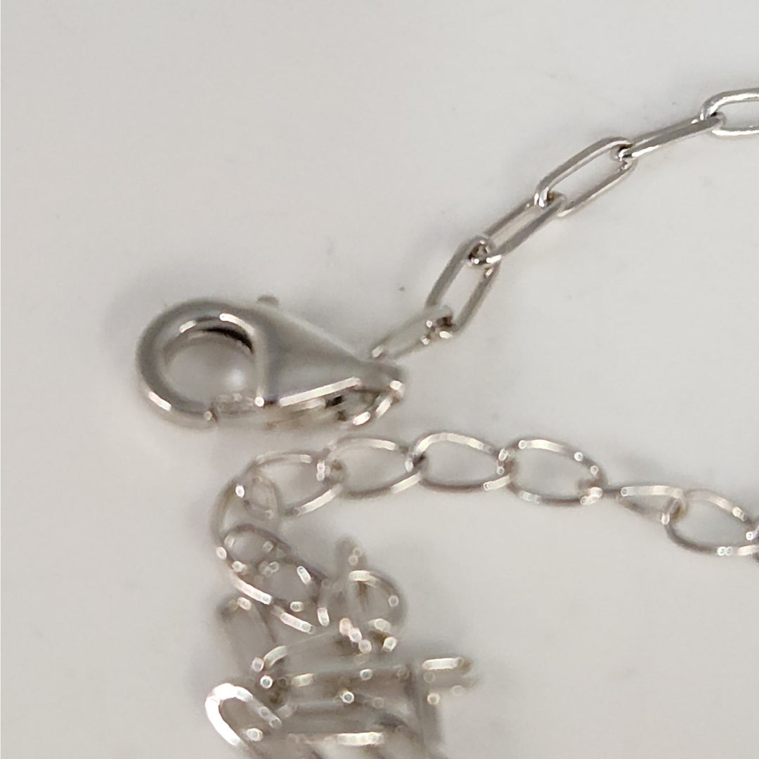 925 Sterling Silver Butterfly Charm Link Bracelet Adjustable Paperclip Chain 8"