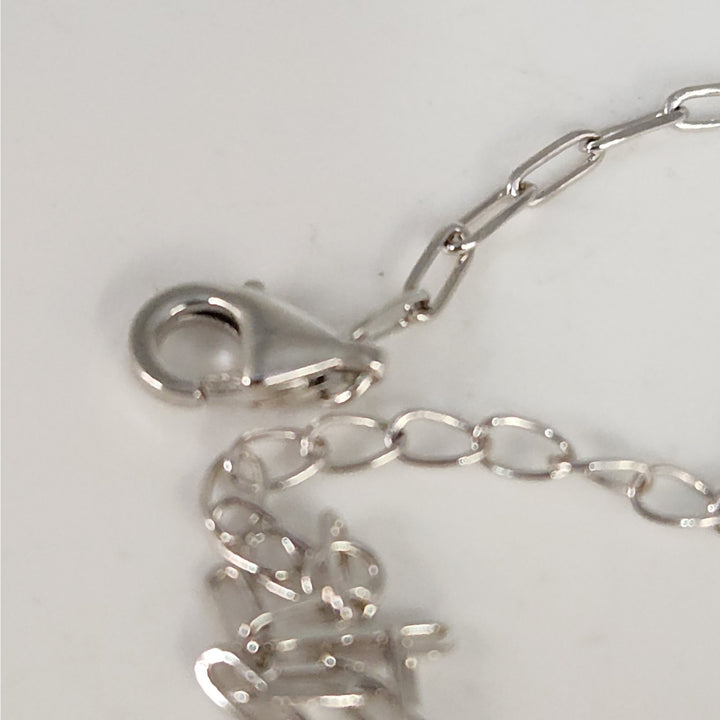 925 Sterling Silver Butterfly Charm Link Bracelet Adjustable Paperclip Chain 8"