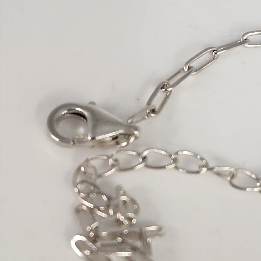 925 Sterling Silver Butterfly Charm Link Bracelet Adjustable Paperclip Chain 8"