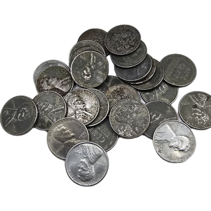 1943 US STEEL CENTS-MIXED LOT OF 28 COINS P D S MINTS