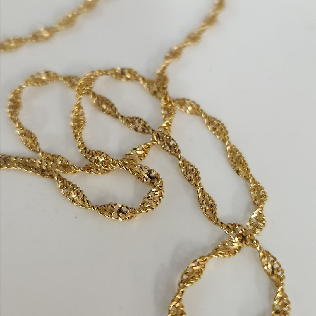 14k Yellow Gold Diamond-Cut Rope Chain Necklace Twisted Textured Design 18"