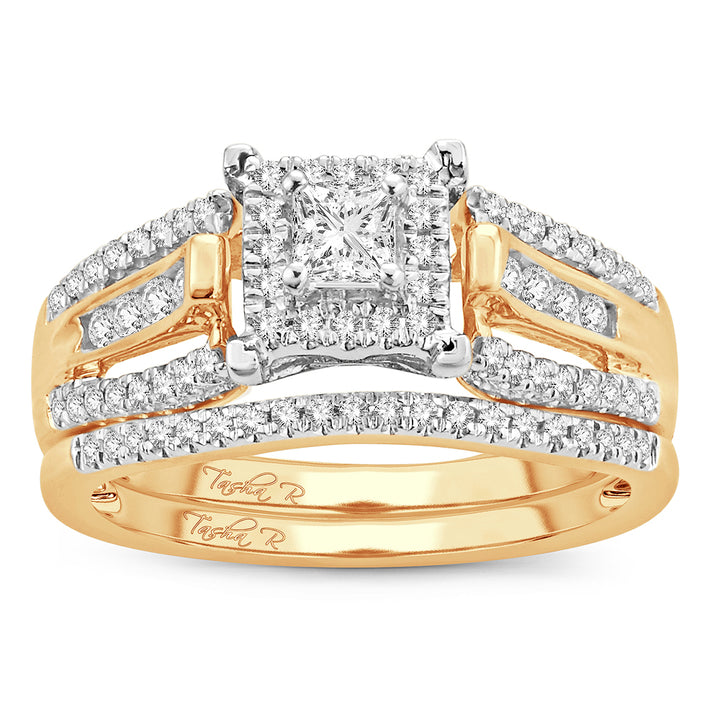 14K Yellow Gold 0.52CT Lab Diamond Princess Engagement Ring