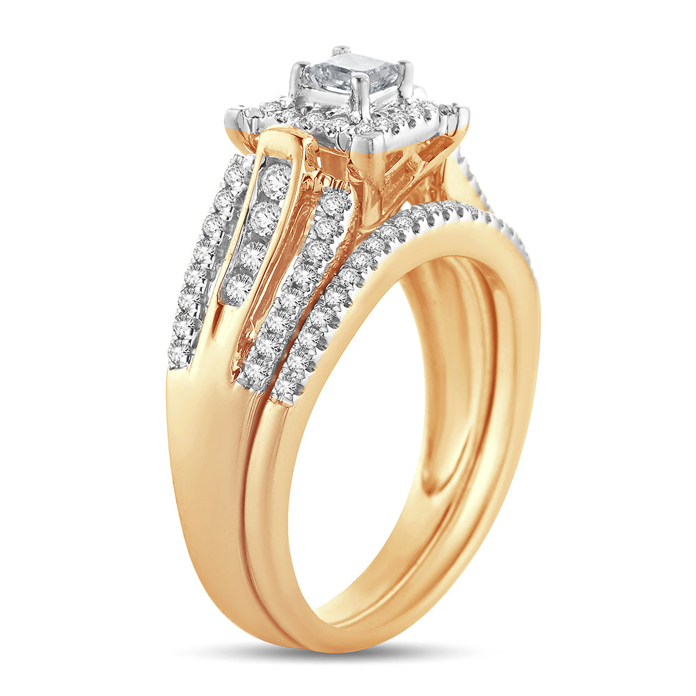 14K Yellow Gold 0.52CT Lab Diamond Princess Engagement Ring