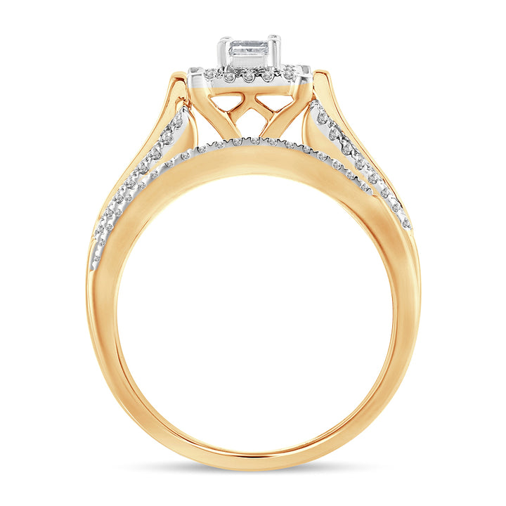 14K Yellow Gold 0.52CT Lab Diamond Princess Engagement Ring