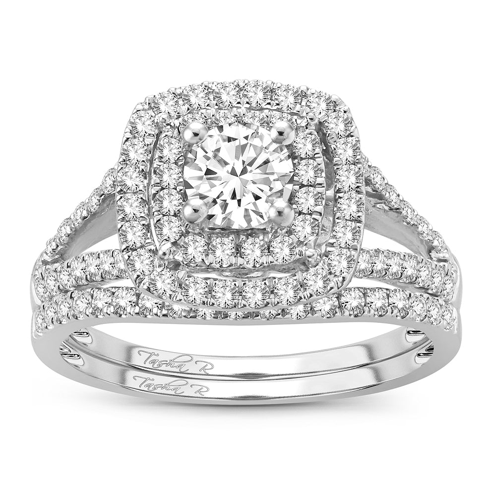 Magnifcnet 14K   White Gold 1.11Ct Bridal Ring