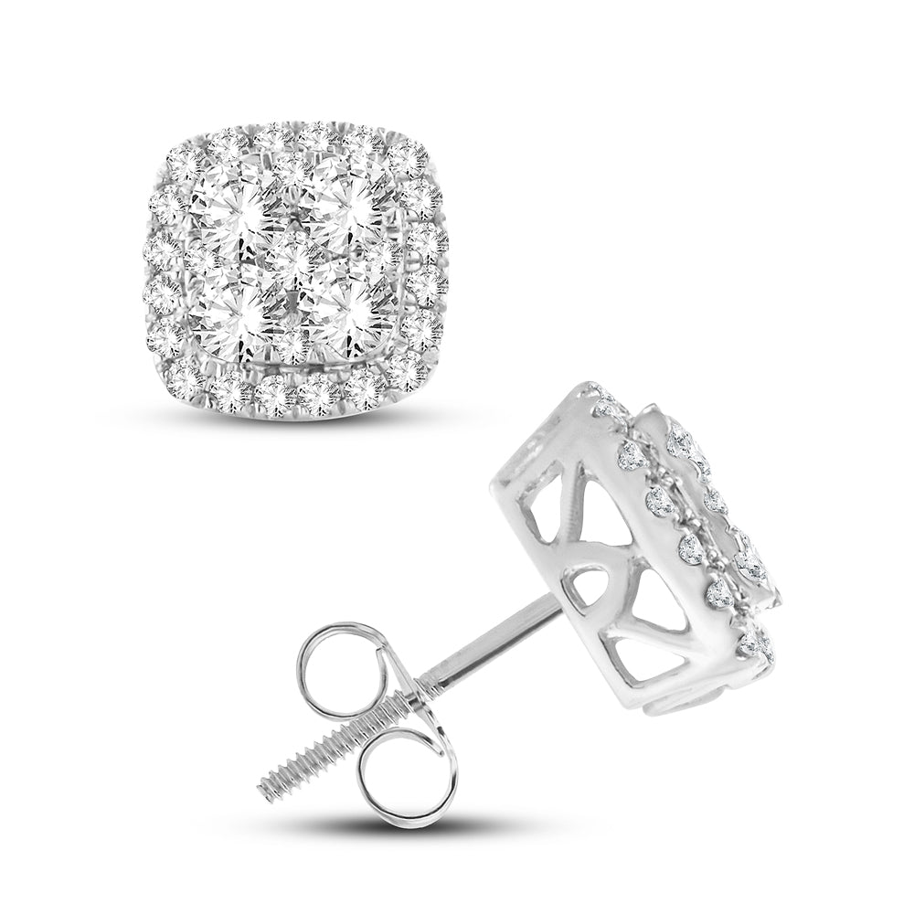 Chic 14k White Gold 1CT Lab Diamond Earring Collection