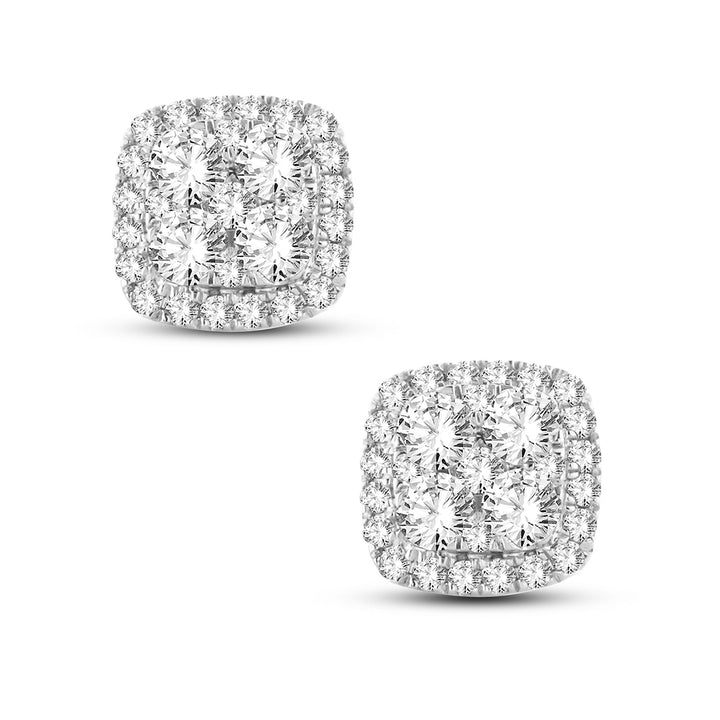 Chic 14k White Gold 1CT Lab Diamond Earring Collection