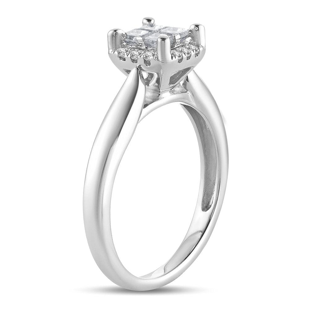 Brilliant 14k White Gold 0.50ct Lab Diamond Engagement Ring