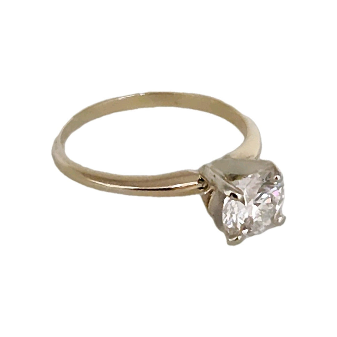 14k Yellow Gold Round Brilliant Diamond Lab Grown Engagement Ring 1.03 Ct, S6.25