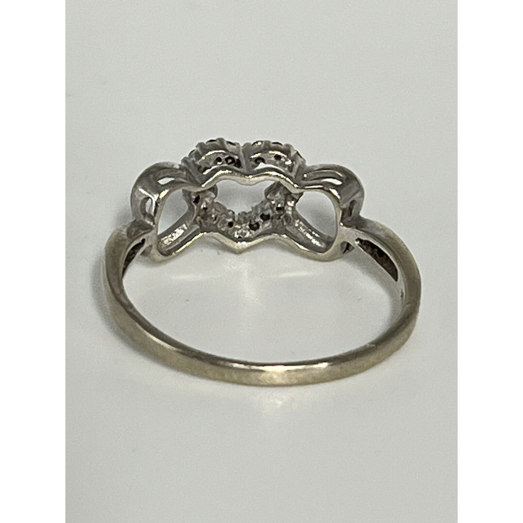 Beautiful 10k White Gold Diamond Heart Ring