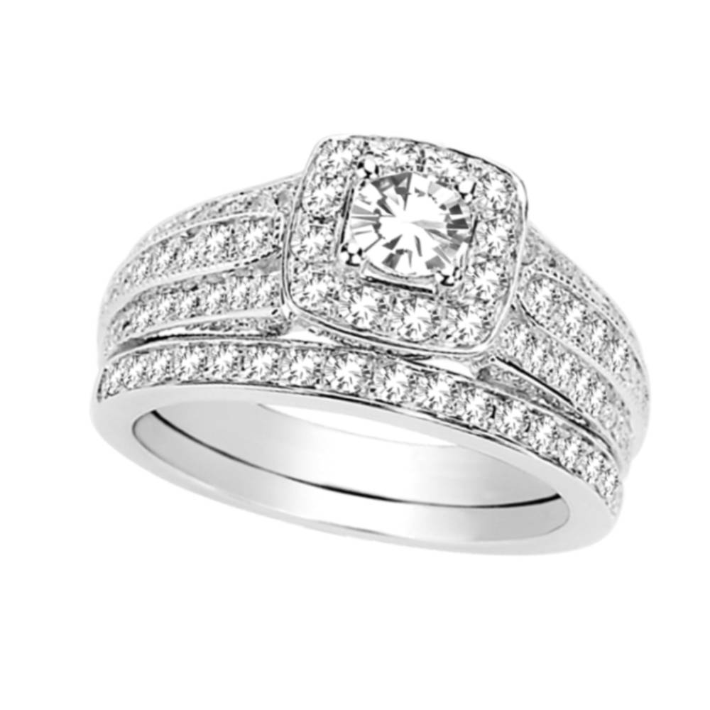Brilliant 14k White Gold Lab Diamond Engagement Ring (1.38CT)
