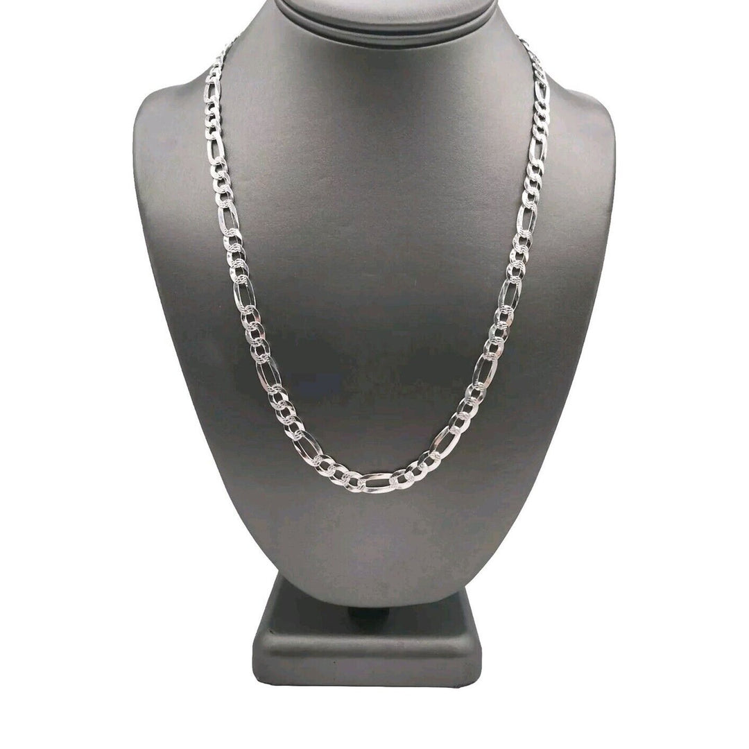 Thick 925 Sterling Silver Figaro's Chain necklace 21.5" C