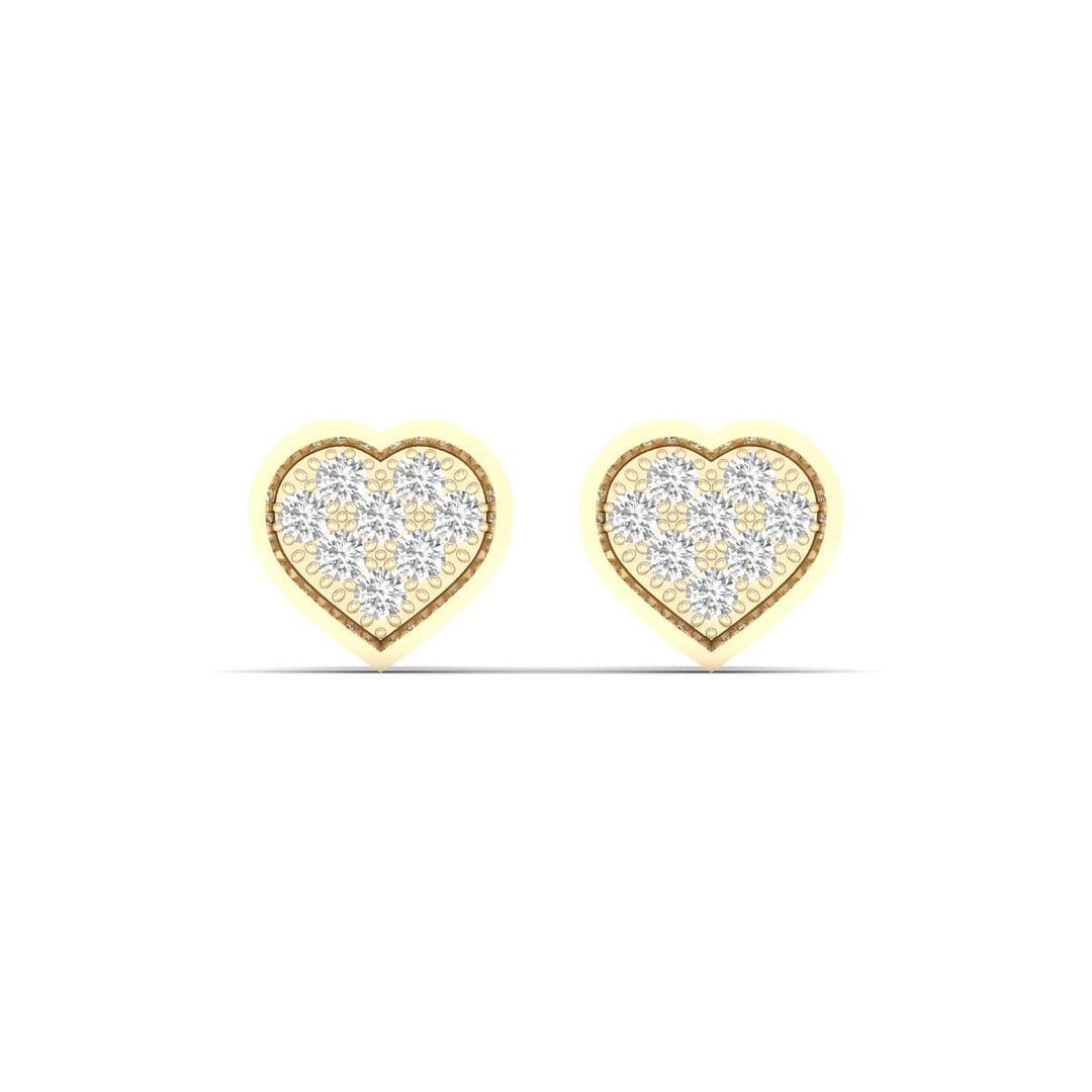 10k Yellow Gold Lab Diamond Stud Earrings for Women