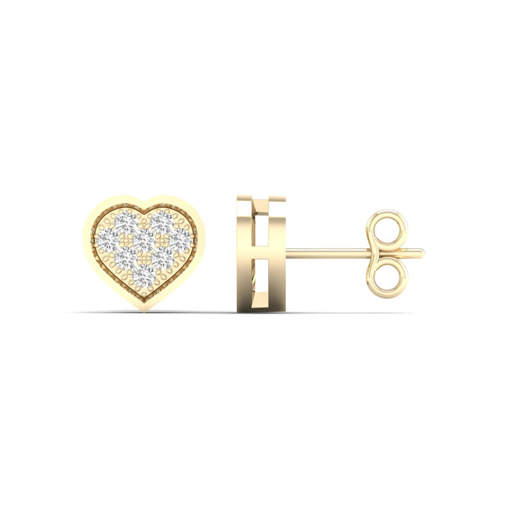 10k Yellow Gold Lab Diamond Stud Earrings for Women