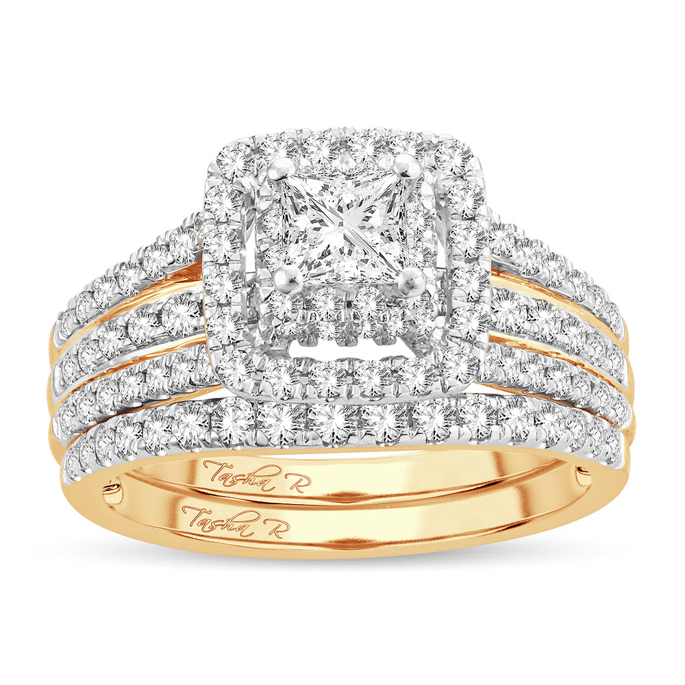 14k Yellow Gold Lab-Grown 1.50CT Diamond Bridal Ring