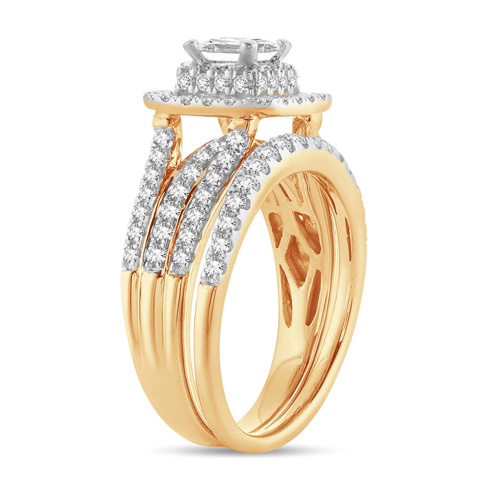 14k Yellow Gold Lab-Grown 1.50CT Diamond Bridal Ring