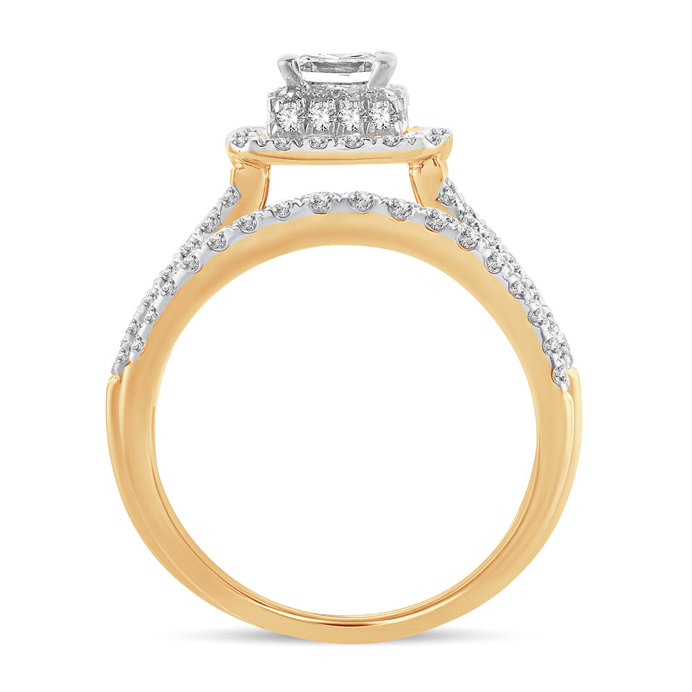 14k Yellow Gold Lab-Grown 1.50CT Diamond Bridal Ring