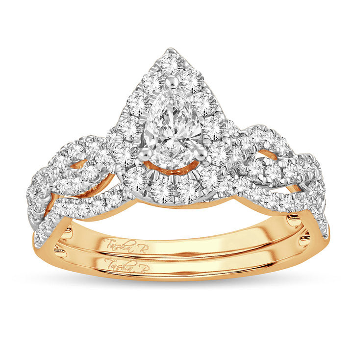 14K Yellow Gold Lab Diamond Bridal Ring - 1.40CT Brilliance