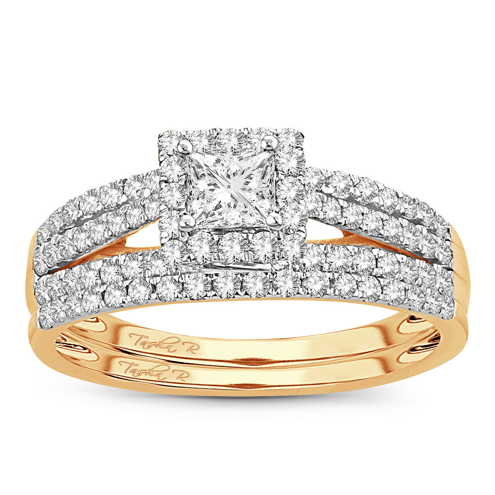 14K Yellow Gold Lab Diamond Bridal Ring - 1CT Brilliance
