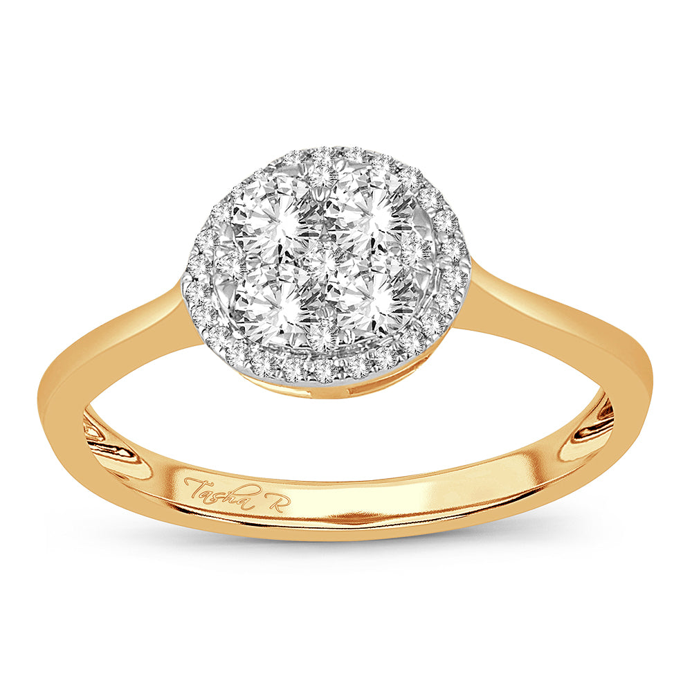 14K Yellow Gold Lab-Grown Diamond Womens Engagement Ring