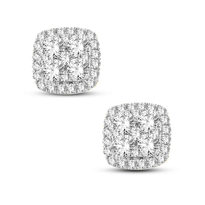 14k Yellow Gold Lab Diamond Stud Earrings - Chic Sparkle