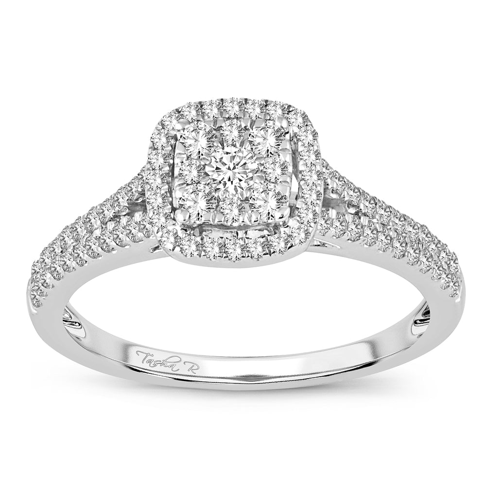 Timeless 14k White Gold Lab Diamond Engagement Ring (0.50ct)