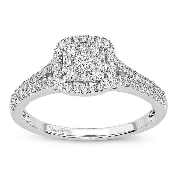 Timeless 14k White Gold Lab Diamond Engagement Ring (0.50ct)