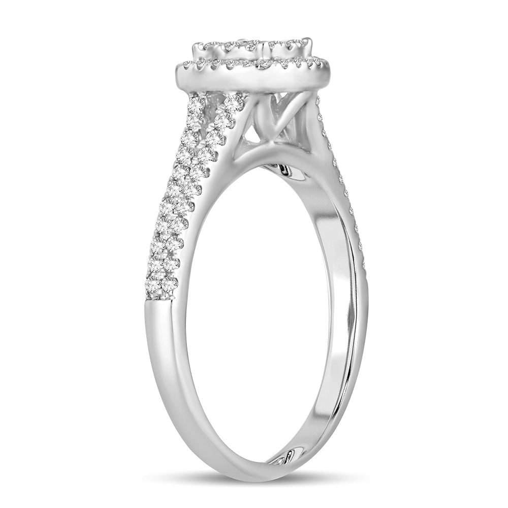 Timeless 14k White Gold Lab Diamond Engagement Ring (0.50ct)