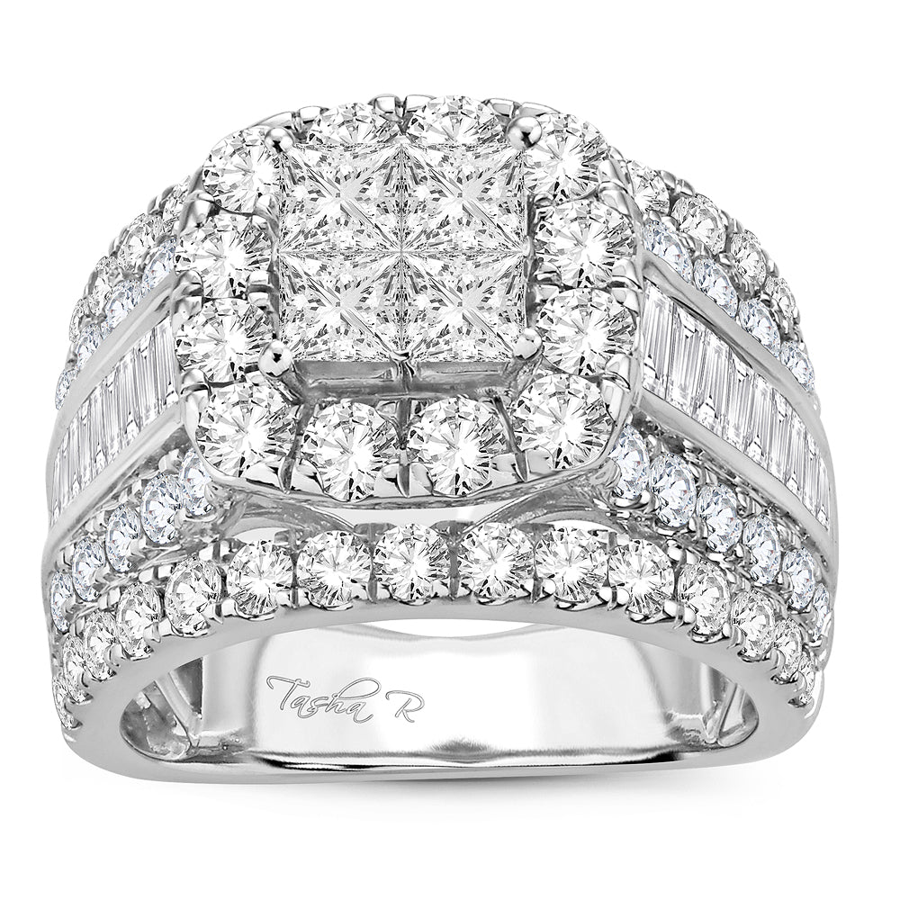 Brilliant 14k White Gold 4CT Lab Diamond Bridal Ring
