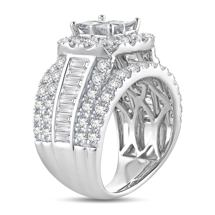 Brilliant 14k White Gold 4CT Lab Diamond Bridal Ring