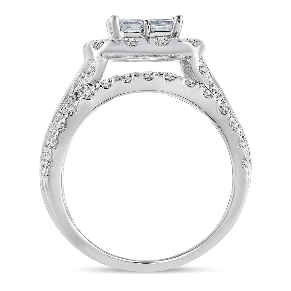 Brilliant 14k White Gold 4CT Lab Diamond Bridal Ring