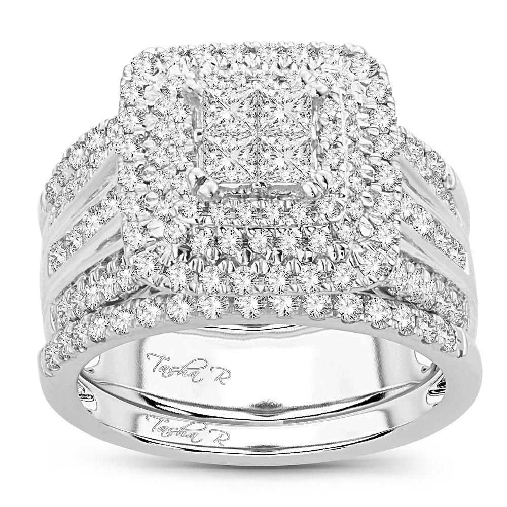 14k White Gold Lab Diamond Bridal Ring (2.01 CT Brilliance)
