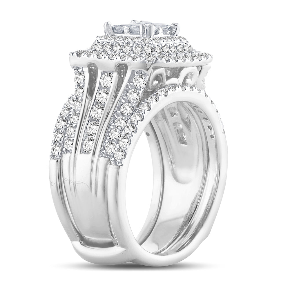 14k White Gold Lab Diamond Bridal Ring (2.01 CT Brilliance)