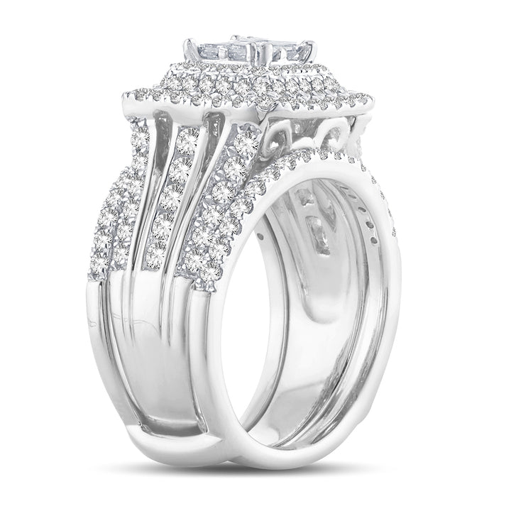 14k White Gold Lab Diamond Bridal Ring (2.01 CT Brilliance)