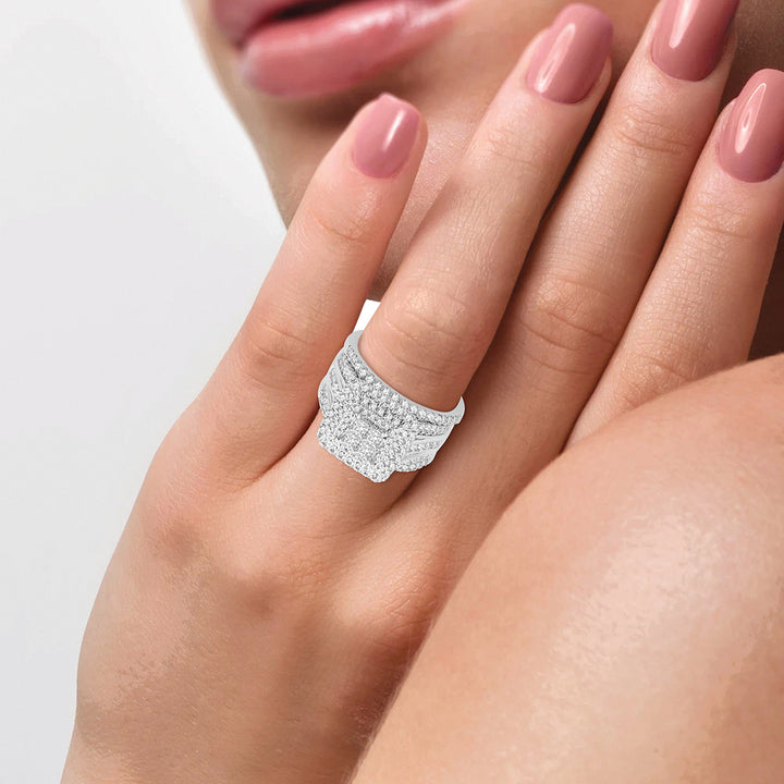 14k White Gold Lab Diamond Bridal Ring (2.01 CT Brilliance)