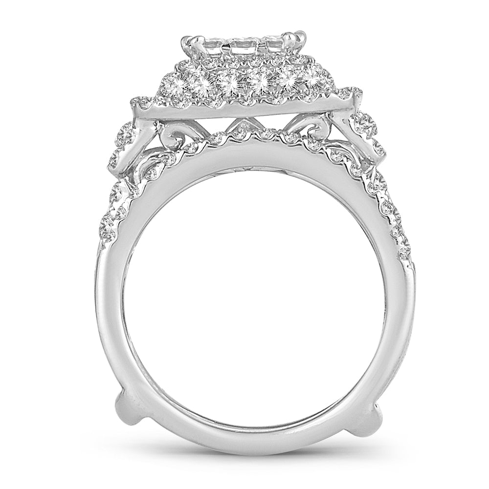 14k White Gold 3.00 CT Lab Diamond Bridal Ring